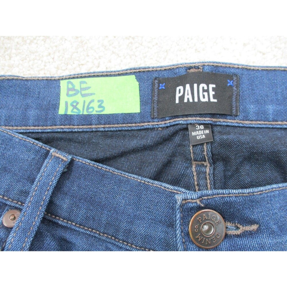 Paige Jeans Mens 38 Federal Blue Straight Leg Denim Stretch Casual 38x33 - Picture 5 of 11